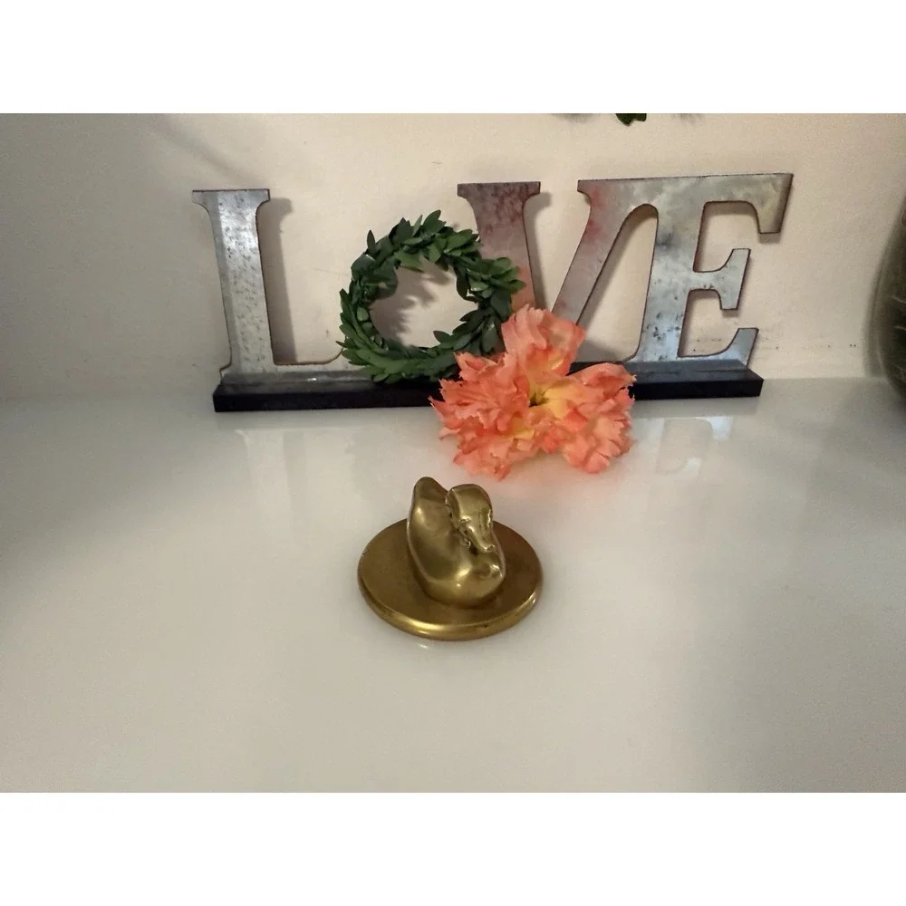 Vintage‎ Brass Mallard Duck Paperweight Desk Decor 2.25